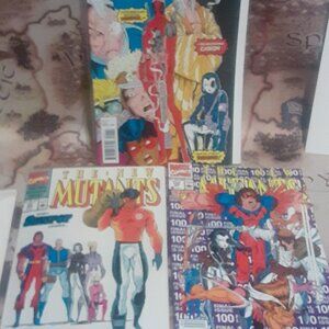 New Mutants 98,99,100,  1st Shatterstar 98 True Believer reprint of 1st Deadpool